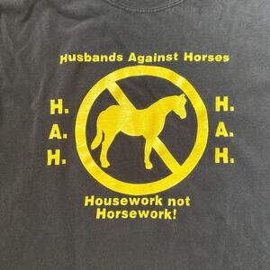 Husbands Against Horses Vintage T Shirt Medium